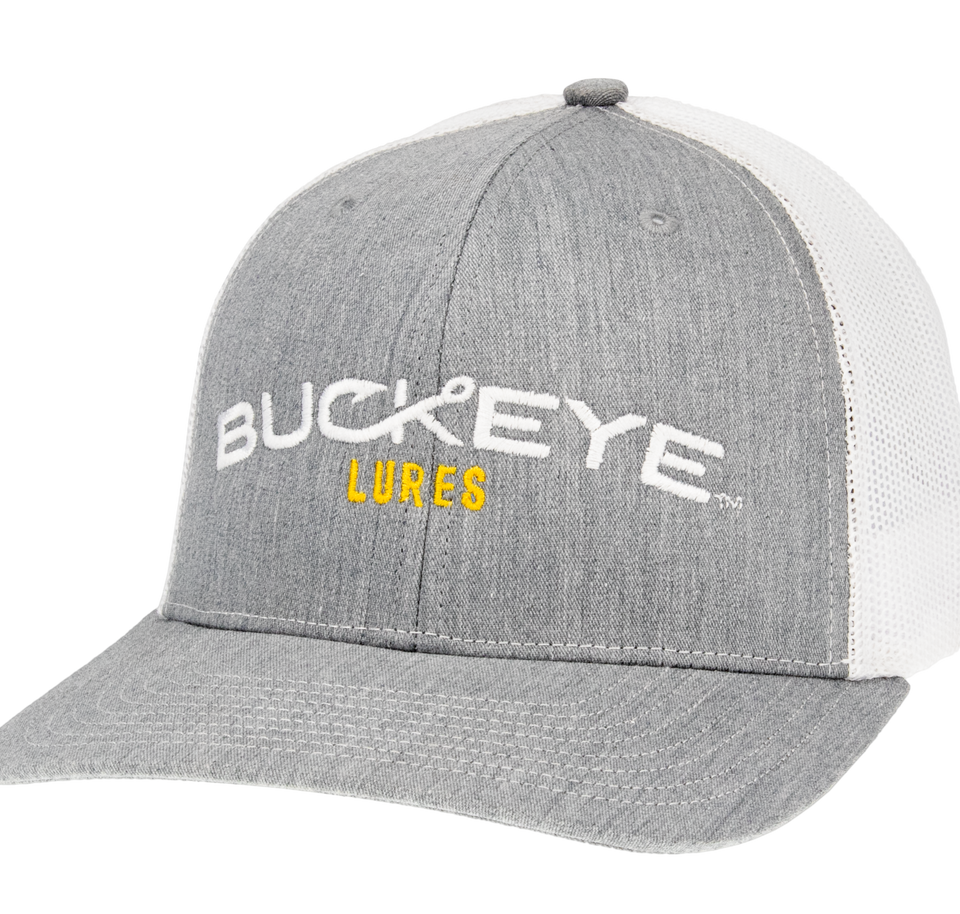 Buckeye Snapback Hat Grey/White - Apparel - Buckeye Lures