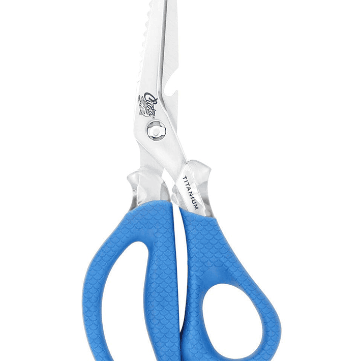  Cuda 5.5-Inch Titanium-Bonded Fishing Scissors for Braided Line  & Mono Line with Micro Serrated Edges (18362), Blue : Sports & Outdoors