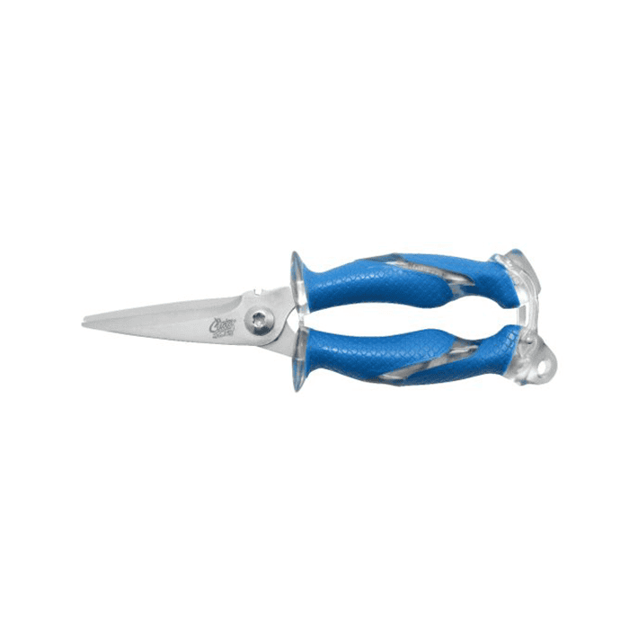 Cuda 3-Inch Titanium-Bonded Micro Fishing Scissors for Mono, Fluorocarbon & Braided  Line with Dual Serrated Edges (18826), Blue Micro Scissor