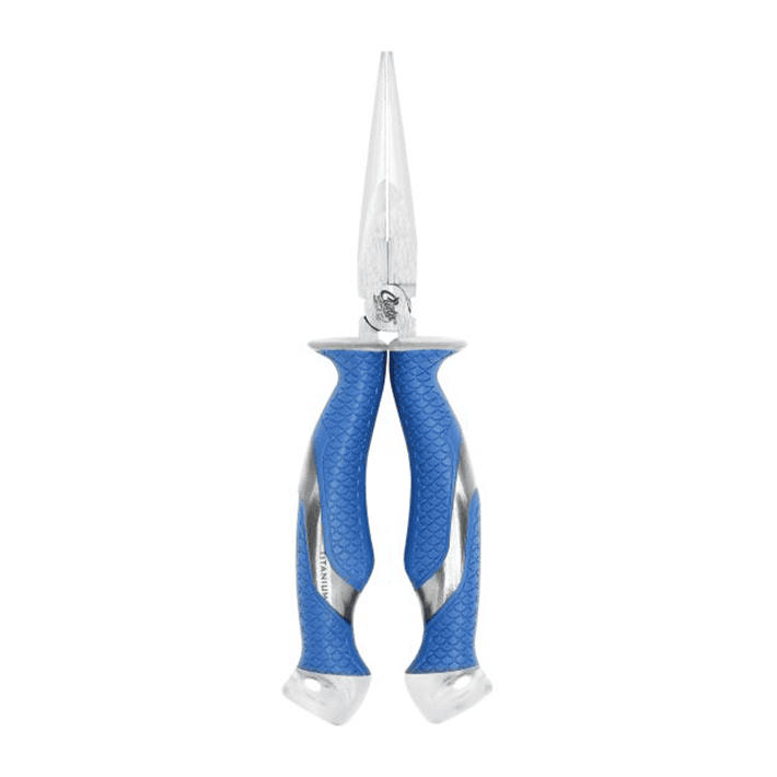 Cuda 8 Titanium Needle Nose/ Split Ring Pliers, for Fishing, Blue, 1-Count